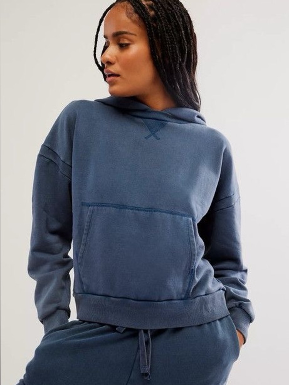 American Eagle Blue Pullover Hoodie Sweatshirt Like New Size S
